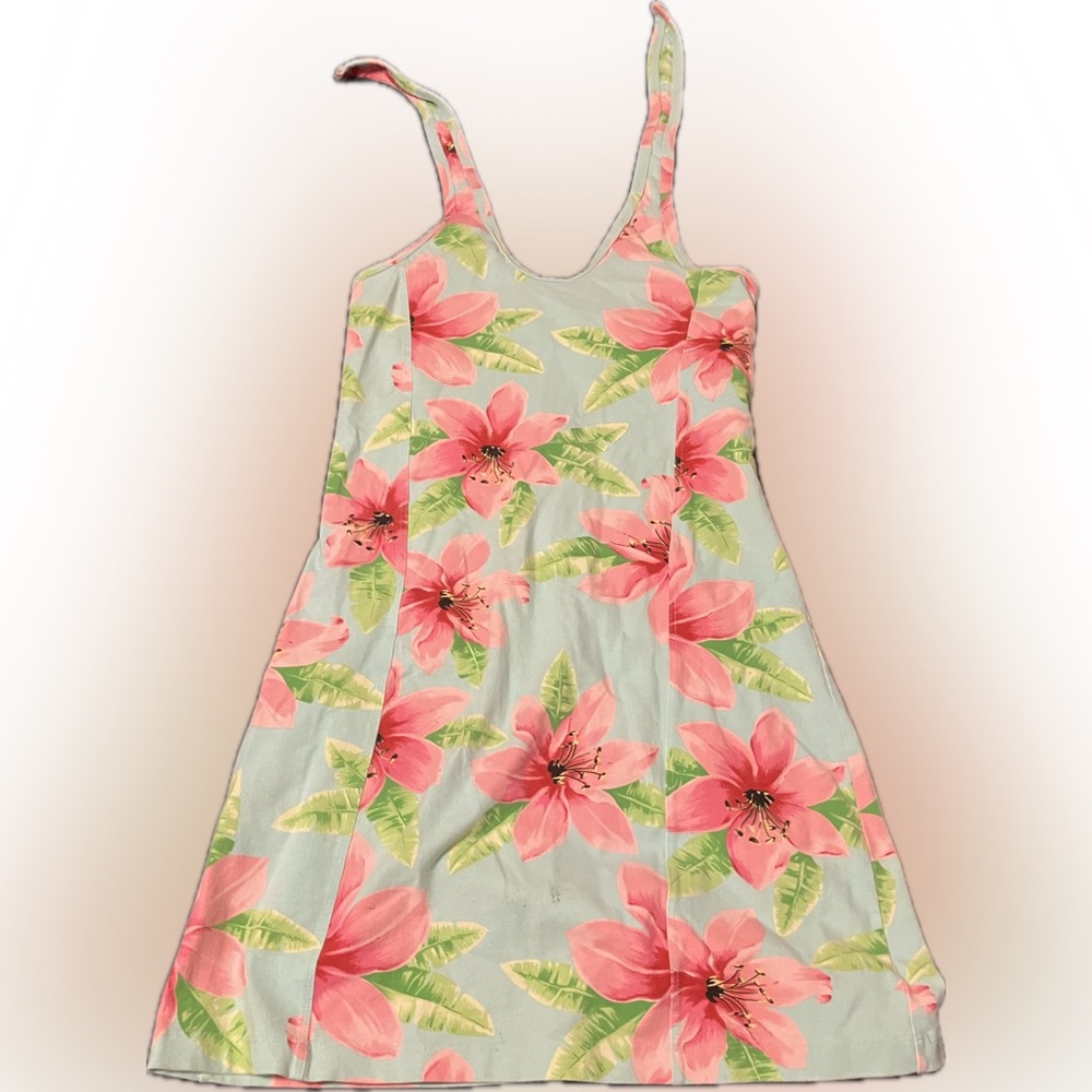 Floral Dress in Pink and Green Tennis dress Built in Bra. 81025